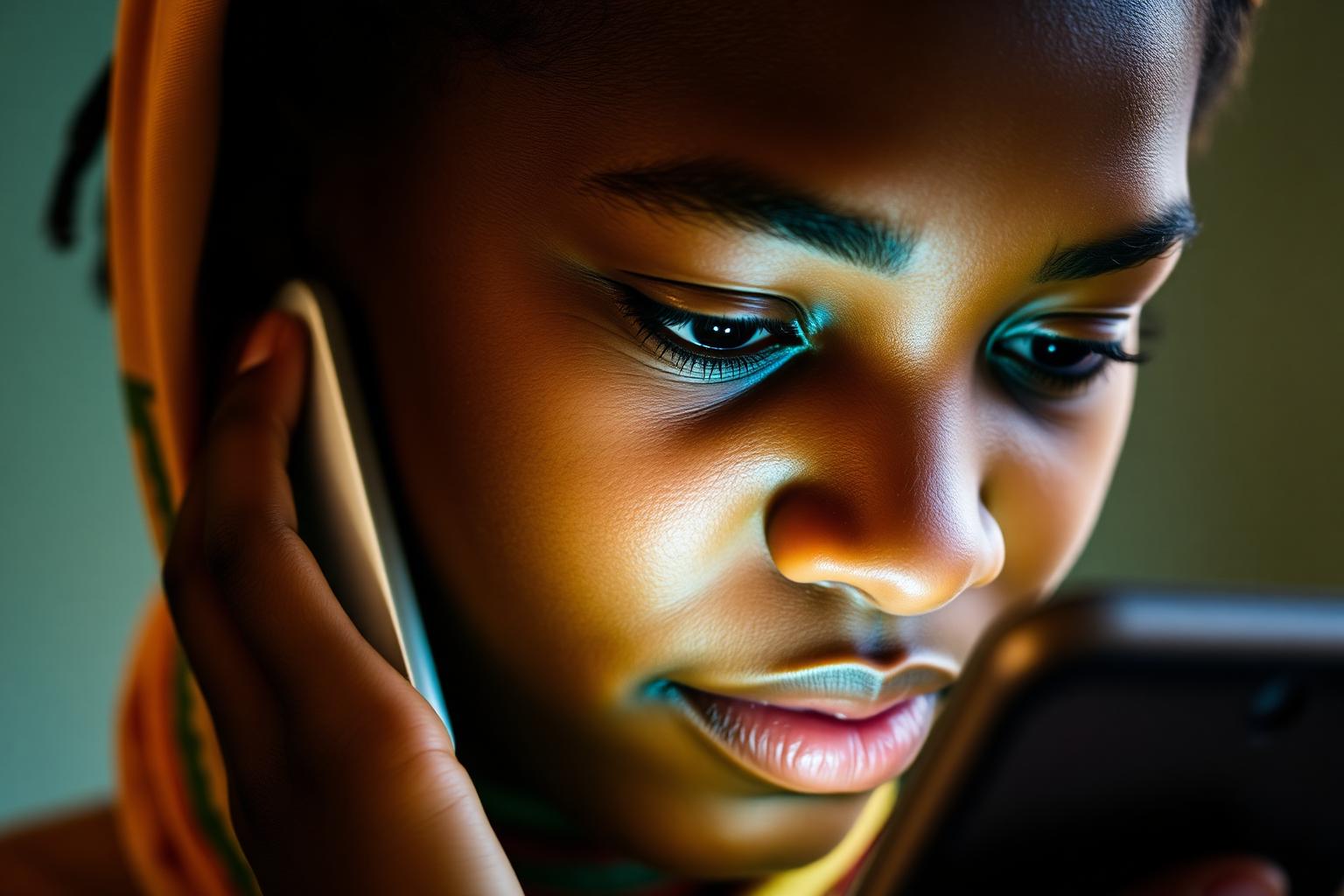 Young woman privately using her mobile phone